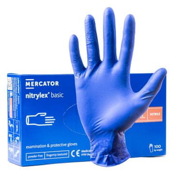 slomart MERCATOR Nitrylex Basic modre nitrilne rokavice, vel. XL (100 kos)