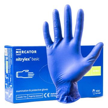 slomart MERCATOR Nitrylex Basic modre nitrilne rokavice, vel. M (100 kos)