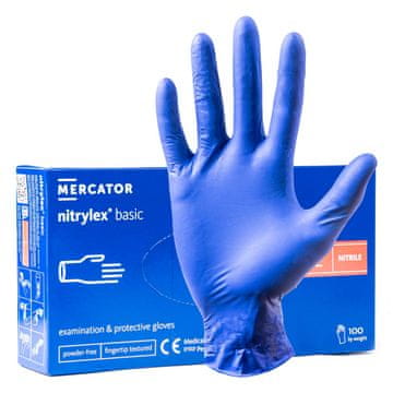slomart MERCATOR Nitrylex Basic modre nitrilne rokavice, vel. L (100 kos)