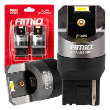 slomart LED žarnica AMiO W21W Canbus 7440 2xSMD, bela, 12V/24V