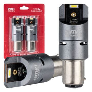 slomart Avtomobilske LED žarnice AMiO P21/5W, bele, 12V/24V