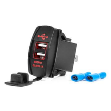 slomart Avto polnilnik AMiO, vodoodporen, v obliki čolna, 2x USB, 12/24V