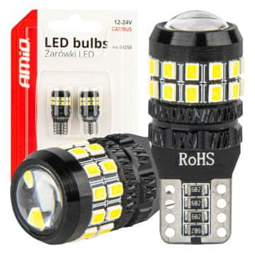 slomart AMiO LED žarnice Canbus T10 W5W 27xSMD 2016, bele, 12V/24V