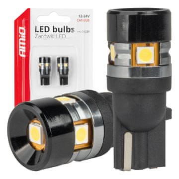 slomart LED žarnica AMiO CAN-BUS T10 W5W 5xSMD 3030 White (12/24V)