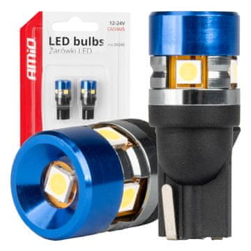 slomart LED žarnica AMiO CAN-BUS T10 W5W 5xSMD 3030 White (12/24V)