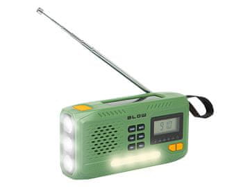 slomart Prenosni radio Blow RA13 (AM/FM) na sončno energijo/gonilko z lučko