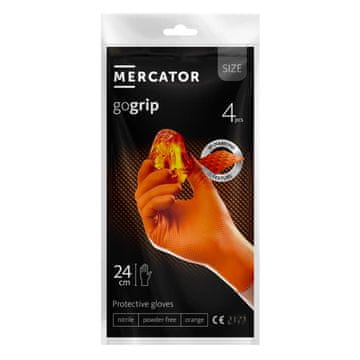 slomart Nitrilne rokavice MERCATOR Go Grip oranžne, L (4 kosi)
