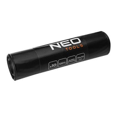 slomart NEO TOOLS vrečke za gradbeni odpad, črne, 120L, 10 kos, 100 mic