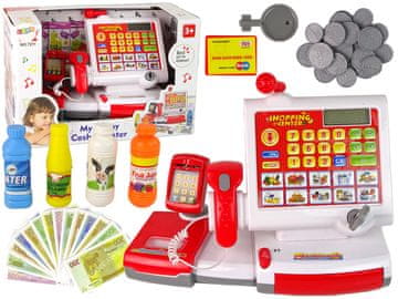 slomart LEAN TOYS Dotyková pokladna s príslušenstvom, čítačkou a zvukmi
