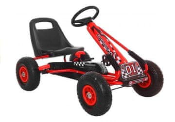 slomart Gokart LEAN CARS A-15 rdeč, na napihljiva kolesa
