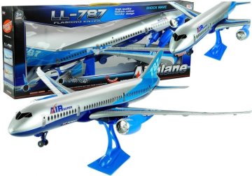 slomart LEAN TOYS Modri potovalni avion z stojalom (69 cm)