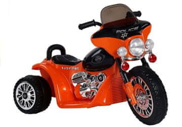 slomart LEAN CARS Otroški motor na akumulator JT568, policija, oranžen