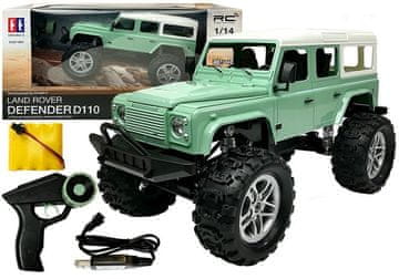 slomart RC avto DOUBLE E Land Rover Defender D110, zelena, 7.5 km/h, 1:14