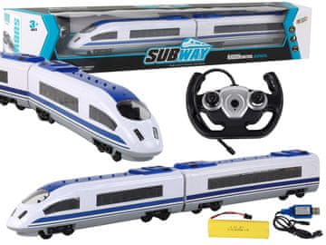 slomart Vlak LEAN TOYS na daljinsko vodenje, 65 cm, z lučmi, R/C, bel