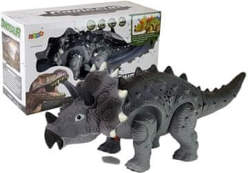 slomart Dinozaver LEAN TOYS Triceratops na baterije, siv