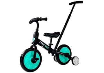 slomart LEAN TRIKE 3v1 otroški poganjalec/kolo črno-mint