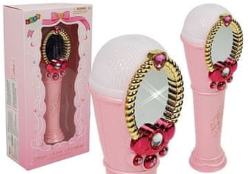 slomart Otroško magično ogledalo z mikrofonom, ružičasto, USB, MP3, lučke