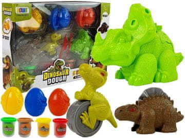 slomart LEAN TOYS Komplet plastelina s formami dinozavrov, 12-delni