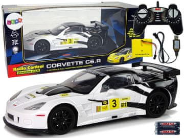 shumee Dirkalni športni avtomobil na daljinsko upravljanje 1:18 Corvette C6.R bela 2.4 G luči
