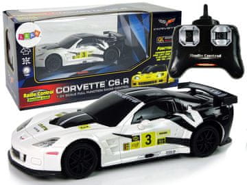 slomart RC športni avto Corvette C6.R Bela, 1:24, 2.4G, luči