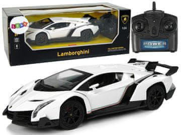 slomart RC športni avto Lamborghini Veneno Bela, 1:24, 2.4G, luči