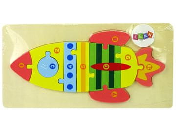 slomart LEAN TOYS Rakieta Liczby lesene sestavljanke