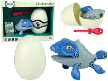 slomart Komplet Dinozaver Mosasaur z jajčkom DIY montaža z izvijačem - Modri