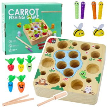 slomart Lesena igra spretnosti: Marke, črvi, magnet in palica, LEAN TOYS