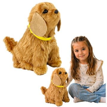 slomart Interaktivni plišasti kuža Cocker Spaniel LEAN TOYS, rjav, laja in maha z repom