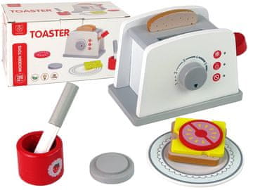 slomart LEAN TOYS Leseni toaster z dodatki