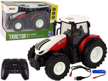 shumee Kmetijski traktor 1:24 na daljinsko upravljanje, pilot na daljinsko upravljanje, bel in rdeč