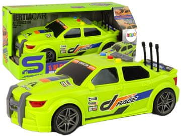 slomart Športni avto LEAN TOYS, dirkalni, zelen, luči in zvoki, 1:16