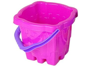slomart Rožnato vedro "Zamek" za pesek LEAN TOYS