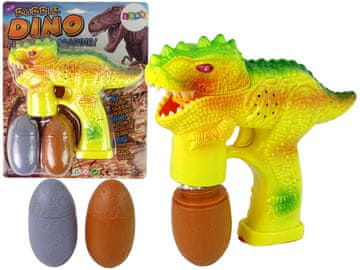 slomart Pihalnik milnih mehurčkov LEAN TOYS Dinozaver, jajček (rumen)