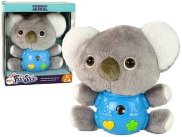 slomart Projektor LEAN TOYS Koala, s lučkami in zvoki, siv