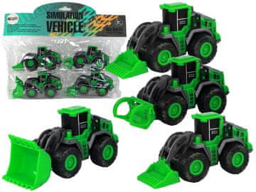slomart Komplet zelenih traktorjev LEAN TOYS za kmetijo, 4 kosi.