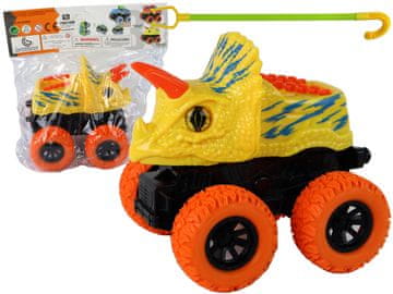 slomart LEAN TOYS Terenski Vozilo Triceratops na vzgon - rumena