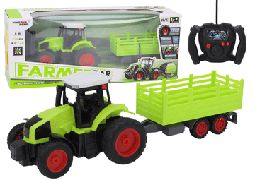 slomart Traktor na daljinsko vodenje RC s prikolico 1:16, zelena