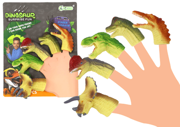 slomart LEAN TOYS Gumijasti dinozavri za prste, senzorične lutke (5 kosov)