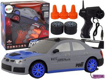slomart Športni avto LEAN TOYS na daljinsko upravljanje, siv, 1:24