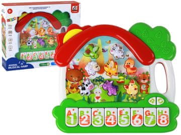 slomart LEAN TOYS Orglični pianino z živalmi in učenjem angleščine