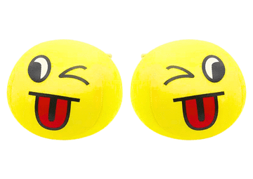 slomart LEAN TOYS Mehka žoga Emoji obraz, rumena, Ø 9 cm