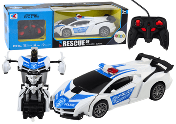 slomart LEAN TOYS Policijski avto RC 2v1 robot, z zvoki in lučmi