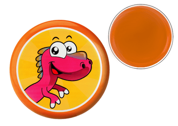 slomart Leteči disk frisbee LEAN TOYS z dinozavrom, oranžni, 20 cm