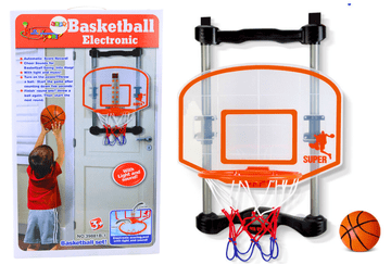 slomart LEAN TOYS Koš za košarko z nastavljivo višino, žogo in tlačilko