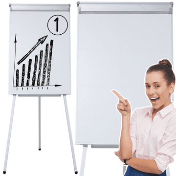 slomart LEAN Flipchart magnetna tabla na stojalu 70x100cm, bela
