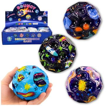 slomart LEAN TOYS Žogica z izboklinami, vesolje, 7cm