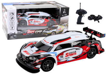 slomart RC avto na daljinsko vodenje LEAN TOYS Rally 1:16, bela/rdeča