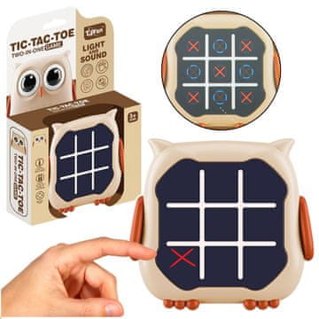 slomart Elektronska igra LEAN TOYS Sova 3v1: Križci, Krogi, Spomin (Bež)