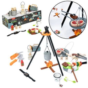 slomart LEAN TOYS drveni set za kampiranje 45 el.